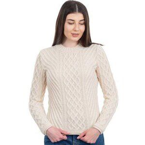 SAOL   Women Aran Tunic Sweater, Natural  Women Size XL  Acrylic/Wool  NWT